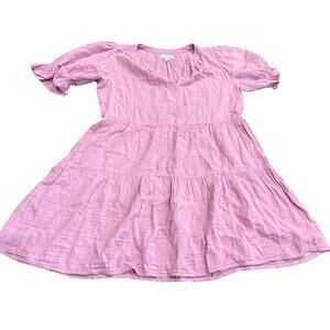 Velvet by Graham & Spencer Women's V-Neck Short Sleeve Mini Dress Pink Size L